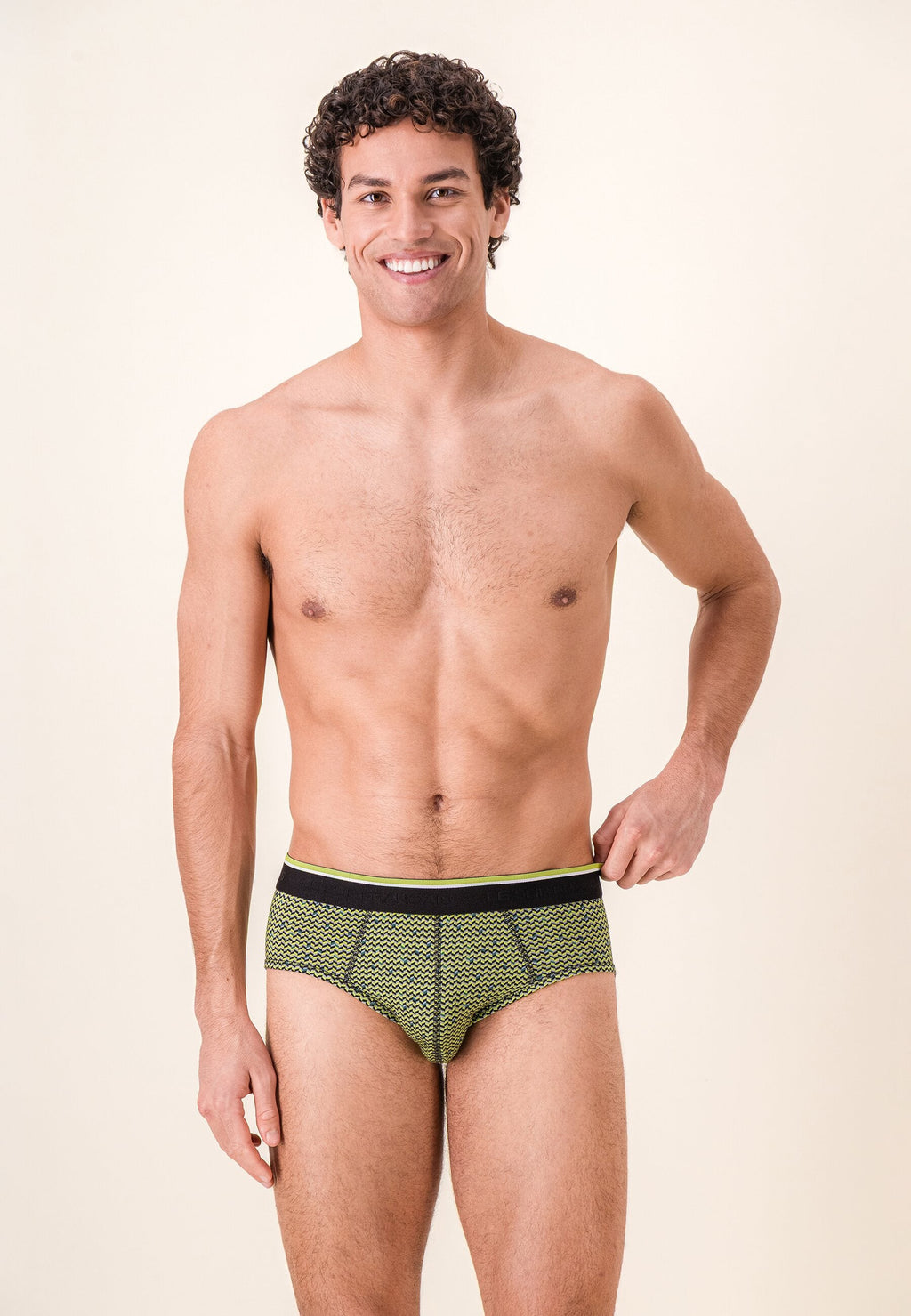 Terrible Chevron Cotton Briefs - Anise Yellow