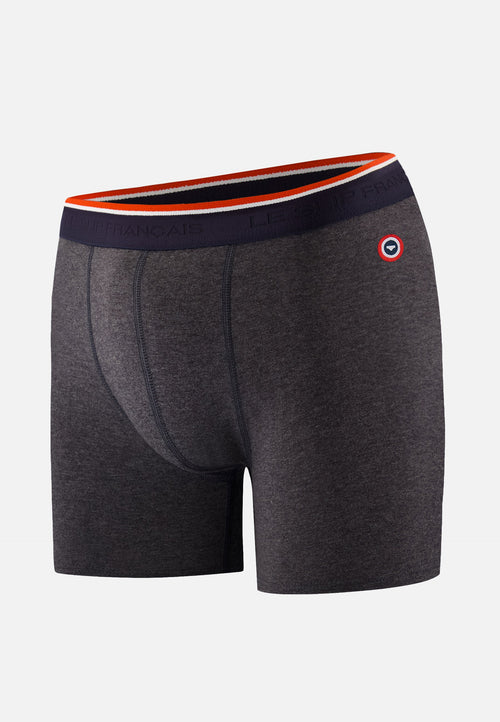 Boxer Long Gris Foncé En Coton - Michel Gris