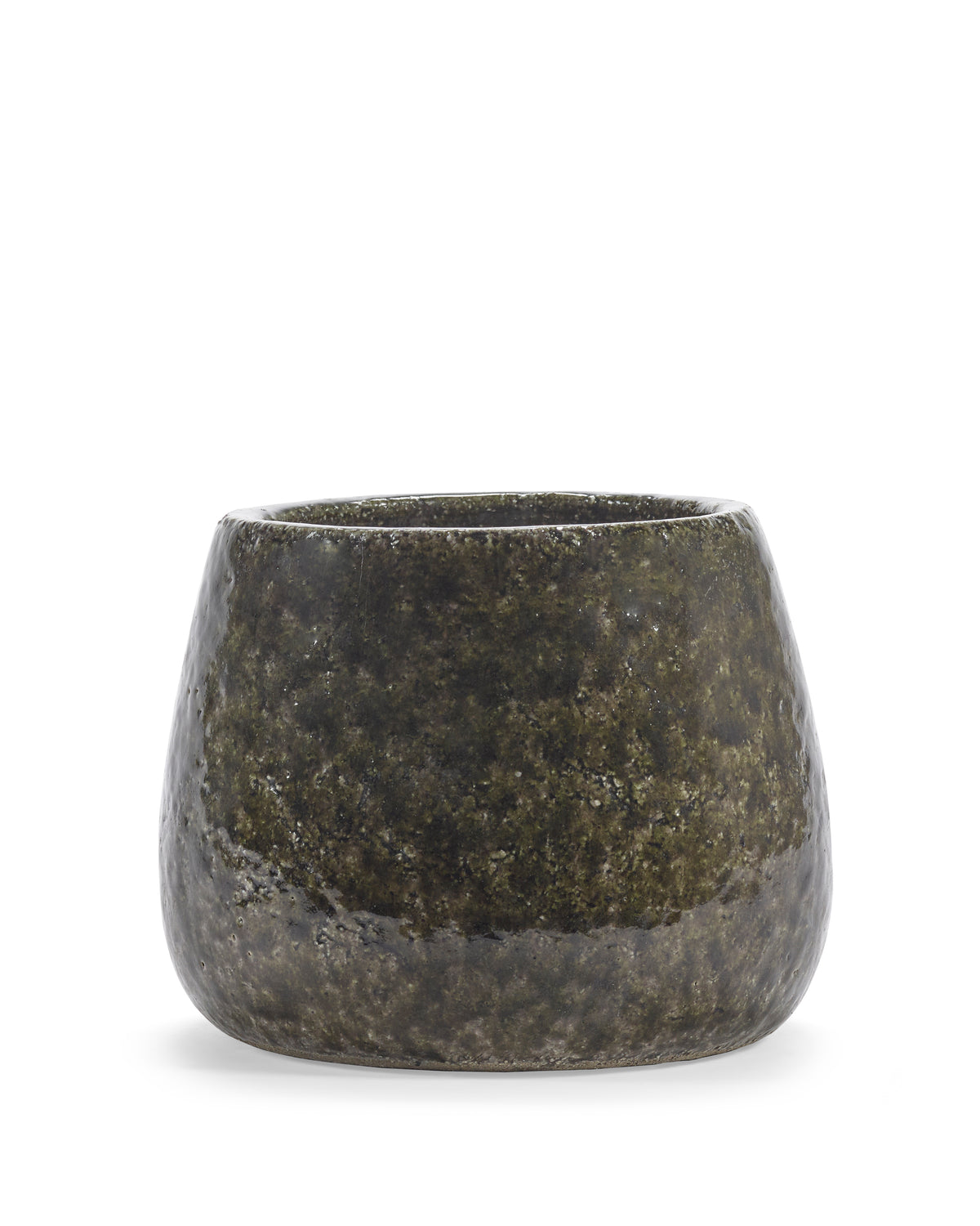 Glazed Shades - Pot De Fleurs 01 - L - Grès - Vert Foncé