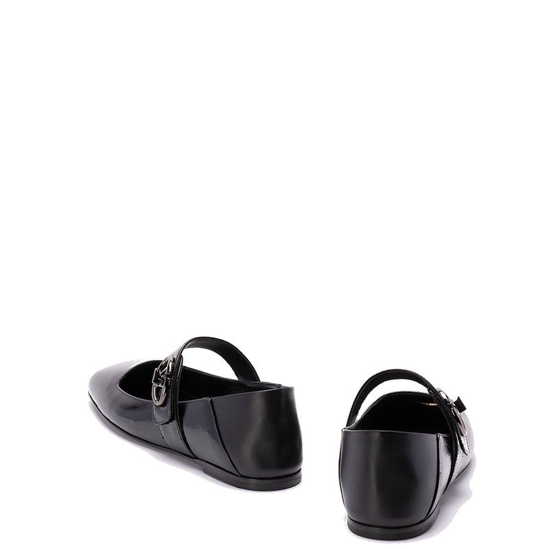 Ballerines - Valentino Garavani Leather Locker - Black
