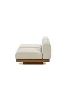 Rudolph - Banco De Interior De 2 Plazas - Aluminio, Madera Y Tapicería - Beige Cognac