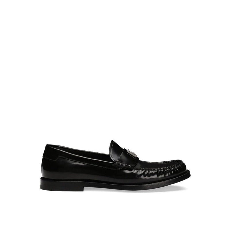 Mocassins - Dolce & Gabbana Leather Logo - Black