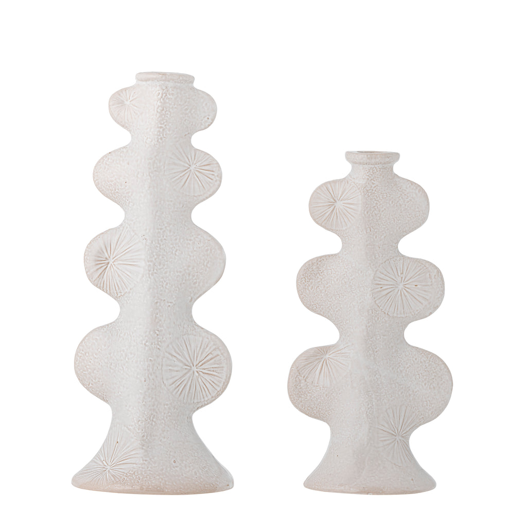 Cason - Candle Holder - White - Stoneware