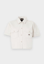 Cropped Work Shirt - Blouse - Whitecap Gray - Whitecap Grey