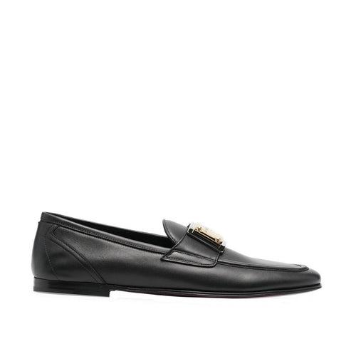 Mocassins - Dolce & Gabbana Leather Logo - Black
