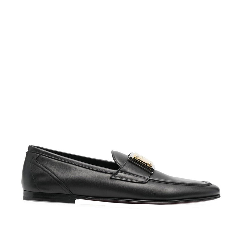 Mocassins - Dolce & Gabbana Leather Logo - Black