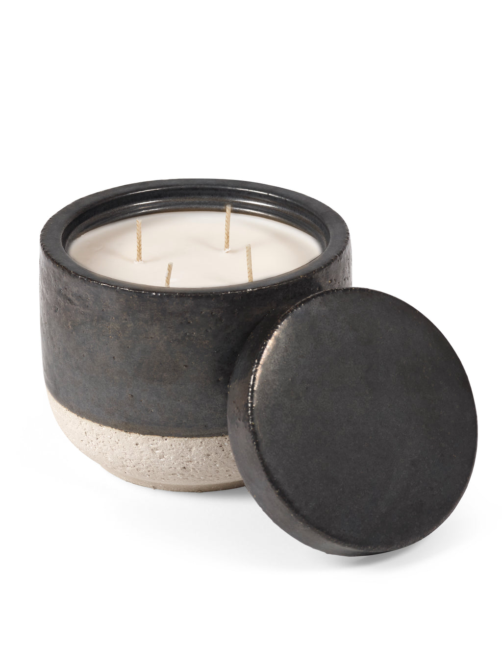 Candles Burning Wood - Bougie D'ambiance - L - Cire De Soja Et Paraffine - Titane