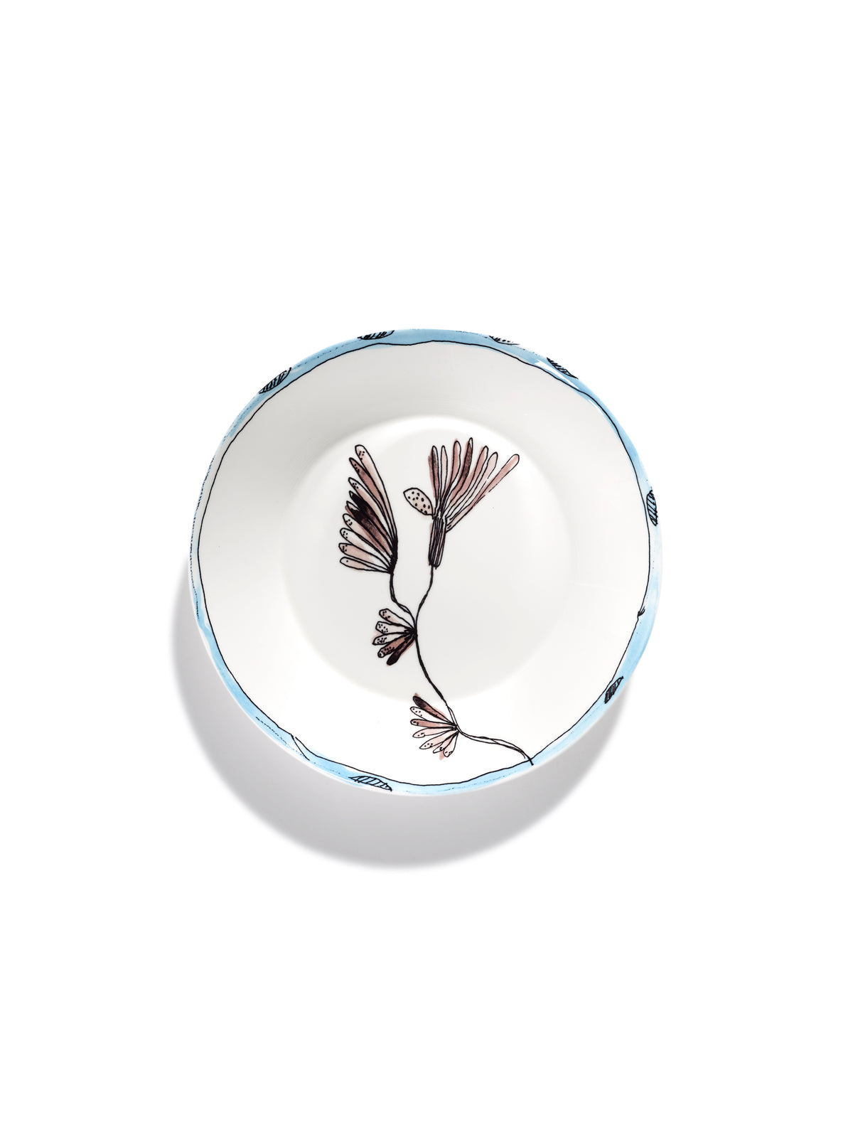 Midnight Flowers - Lot De 2 Assiettes Creuses - M - Porcelaine Bone China - Camelia Aubergine