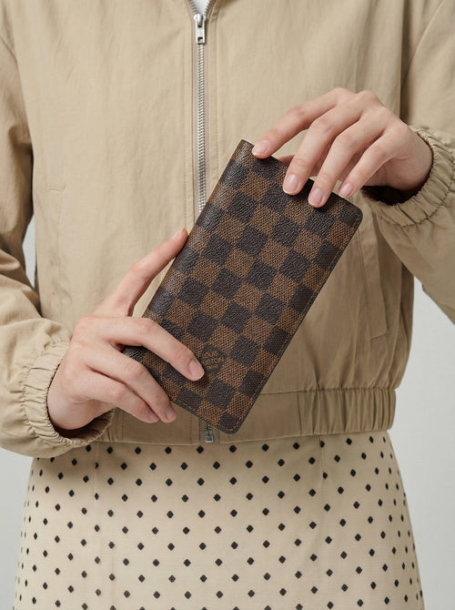 Portefeuille Louis Vuitton En Toile Enduite Damier Ebene