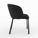 Chaise Danaë en tissu texturé noir