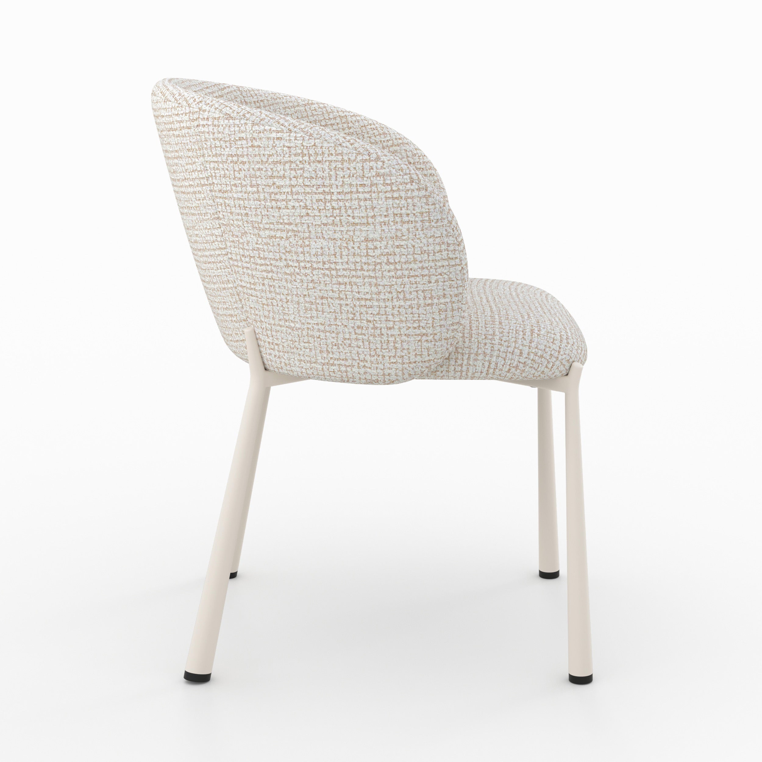 Danaë - Silla de tela texturizada color crudo jaspeado