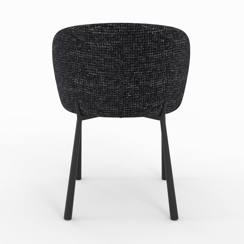 Chaise Danaë en tissu texturé noir