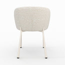 Chaise Danaë en tissu texturé écru chiné