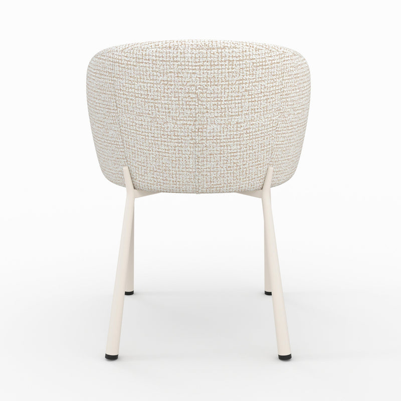 Chaise Danaë en tissu texturé écru chiné