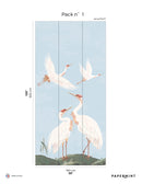 Fresque La Danse des Hérons - Bleu Dragée