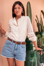 DARCY Ecru - Blusa in pizzo