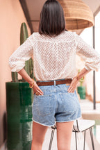DARCY Ecru - Blusa in pizzo