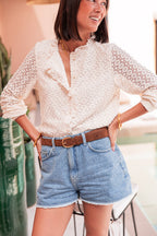 DARCY Ecru - Blusa in pizzo