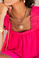 DAVINA Doré - Collier Soleil Acier