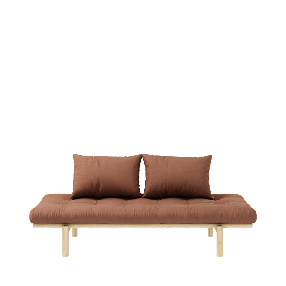 Pace - Daybed - Bois Naturel Et Tissu - Marron Argile