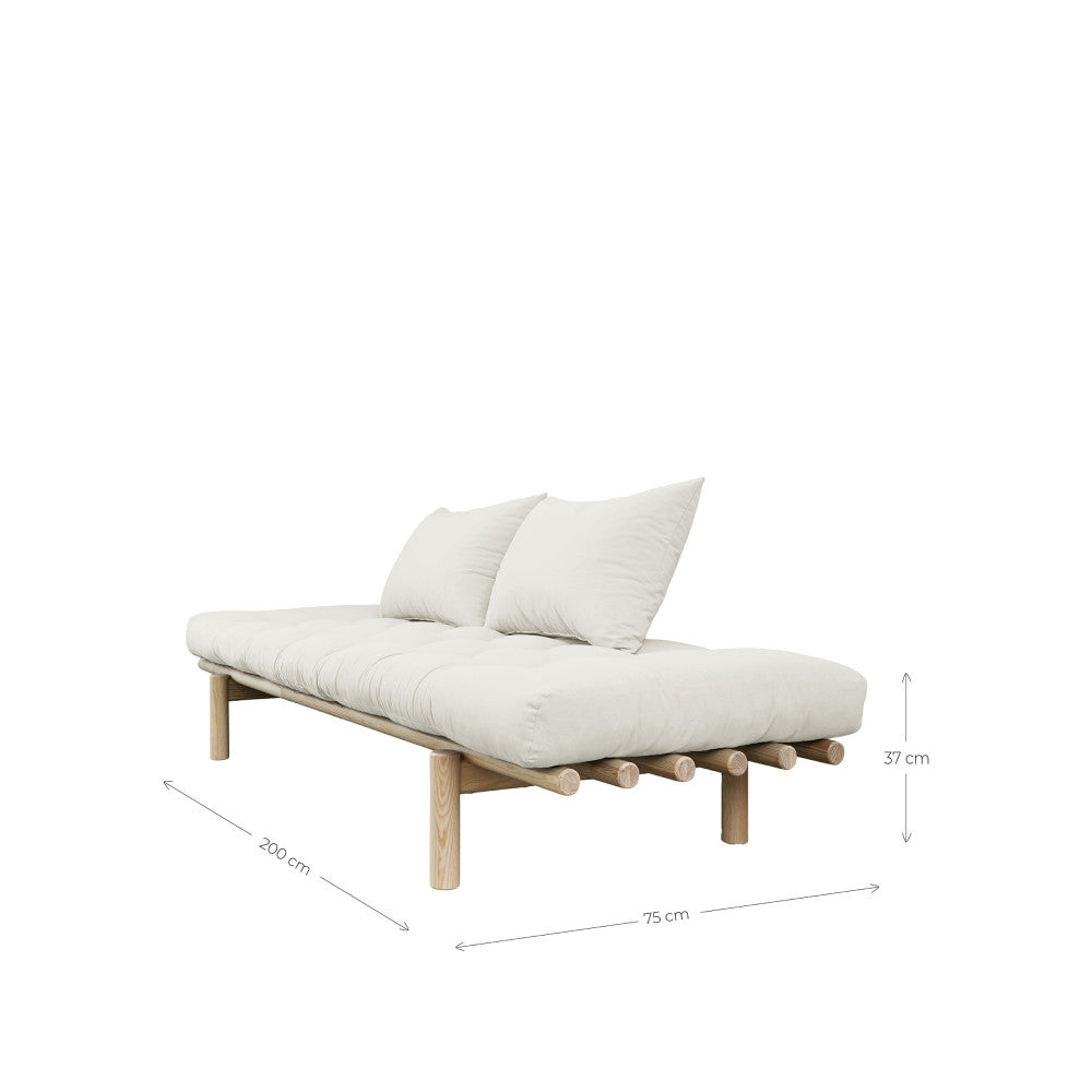 Pace - Daybed - Bois Naturel Et Tissu - Marron Argile