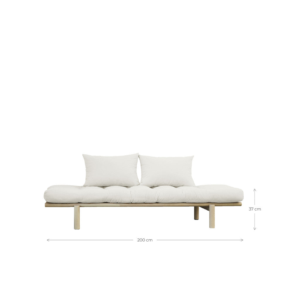 Pace - Daybed - Bois Naturel Et Tissu - Marron Argile