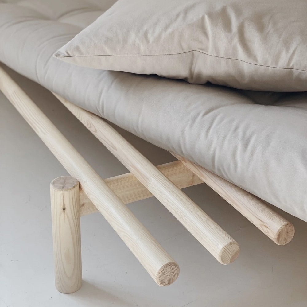Pace - Daybed - Bois Naturel Et Tissu - Marron Argile