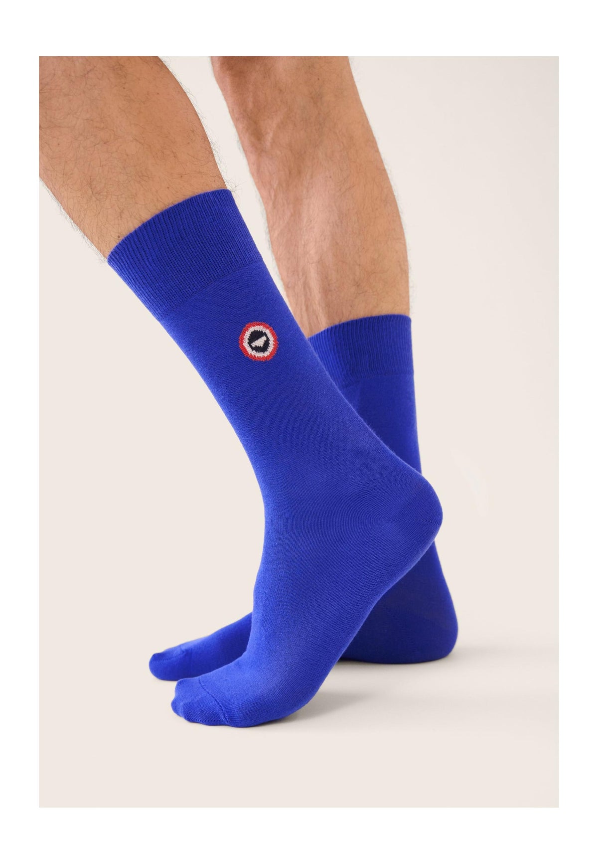 Chaussettes Mi-Hautes Unies Robuste - Bleu Nautique