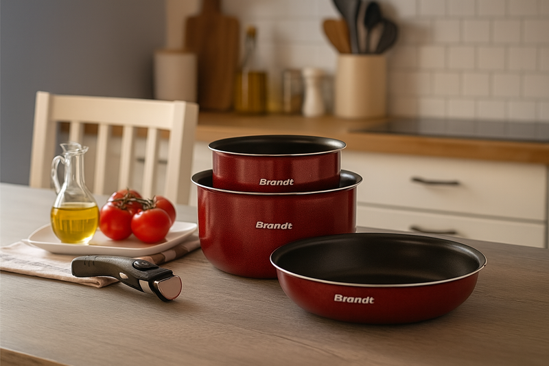 Batterie De Cuisine 4 Pièces - Aluminium Rouge