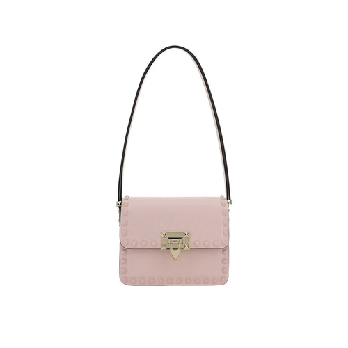 Valentino Garavani Rockstud Leather Shoulder Bag - Pink - Woman