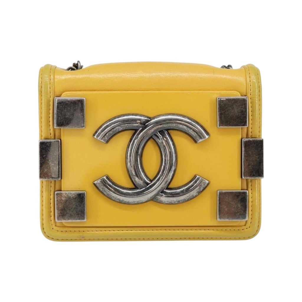 Chanel Boy Brick Flap mini leather pouch - Yellow