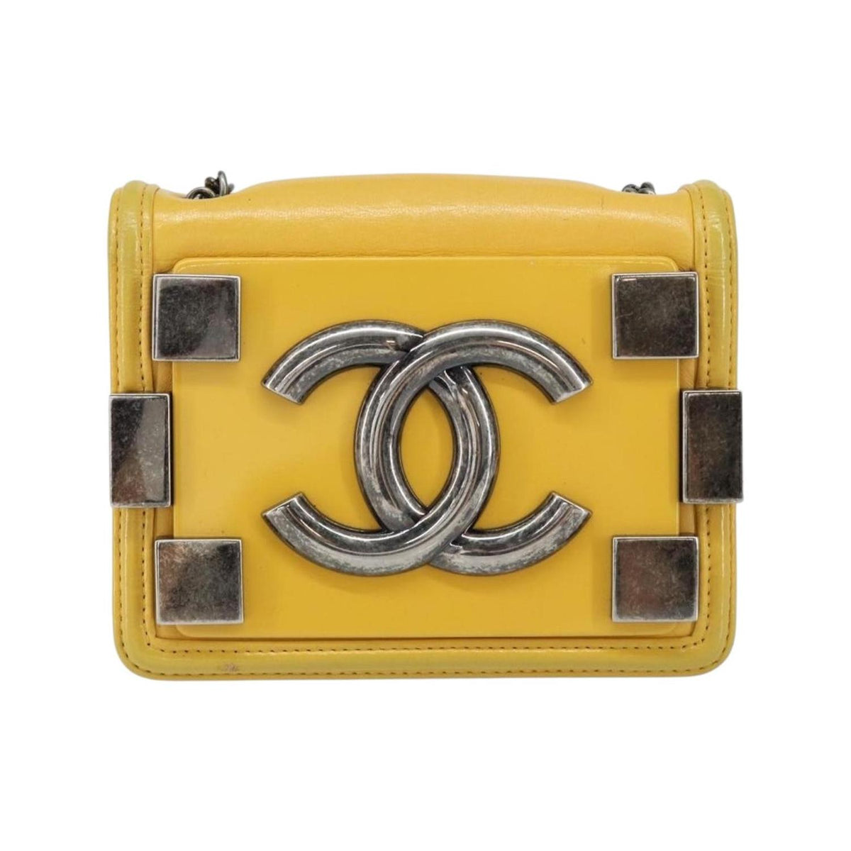 Chanel Boy Brick Flap mini leather pouch - Yellow