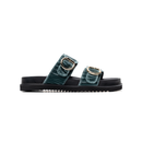 Double Buckle Sandals Petrolio - Lachoix