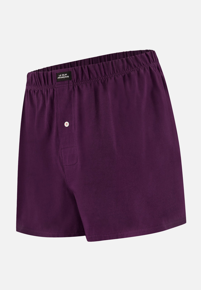 Caleçon Prune En Jersey De Coton - Fredo Prune