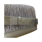 Borsa a spalla Christian Dior Saddle Flap Messenger mini in tela - Blu