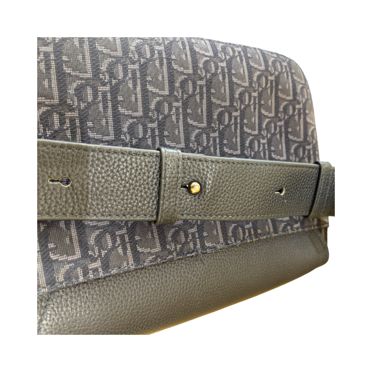 Borsa a spalla Christian Dior Saddle Flap Messenger mini in tela - Blu