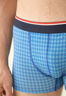 Lot De 3 Boxers En Coton - Trio De Boxer Redoutable Marine Bleu Turquoise Marius Arlequin Denim Délavé