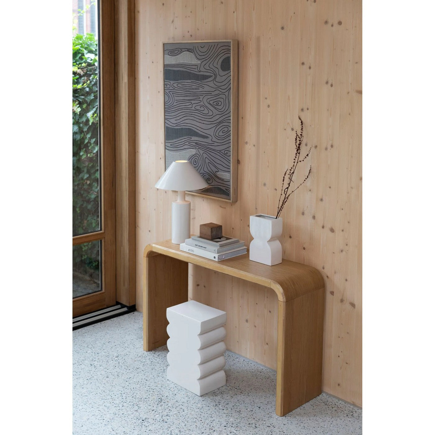 Curves - Side Table - Aluminum - Glossy Beige