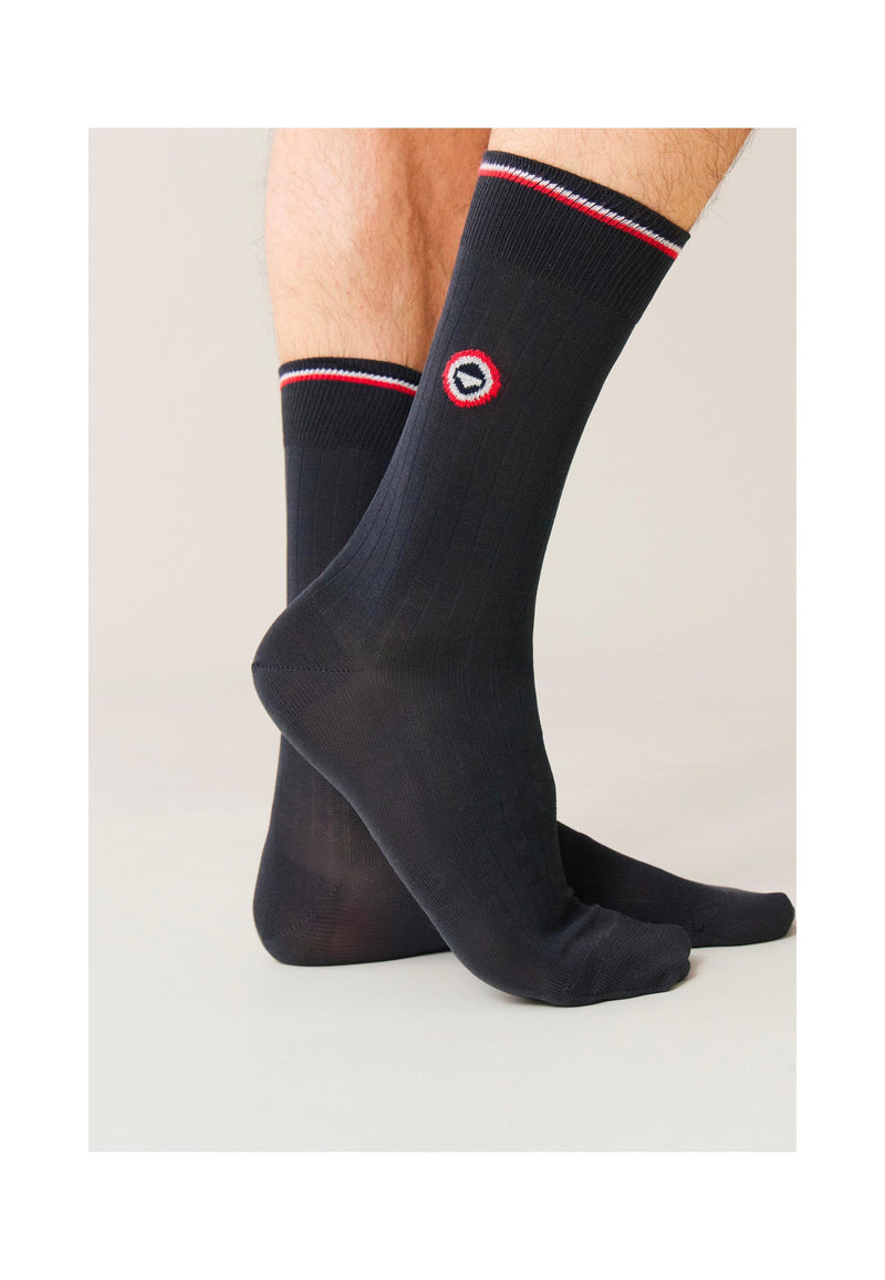 Chaussettes Mi-Hautes Anthracite En Fil D'Écosse - Nessy Anthracite