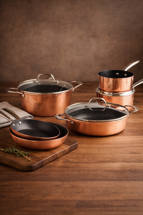 Batterie De Cuisine 9 Pièces - Alux Pro Ceramic - Cuivre