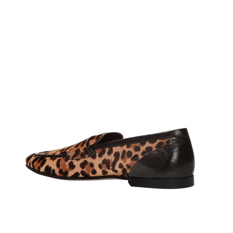 Mocassins - Dolce & Gabbana Leopard Print Pony Hair - Brown