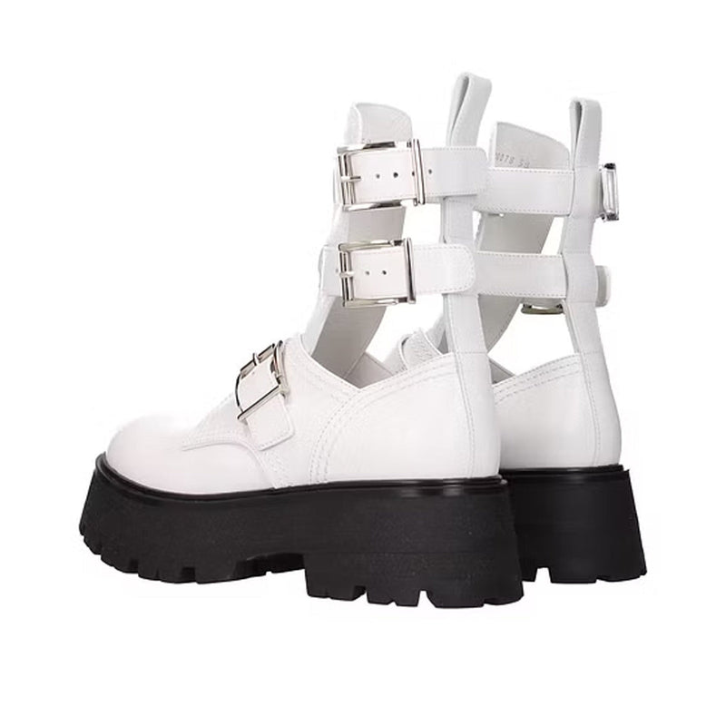 Bottes - Alexander Mcqueen Leather Ankle  - White