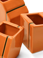 Accessories Silos - Set Med 3 Minivaser - Porslin - Orange