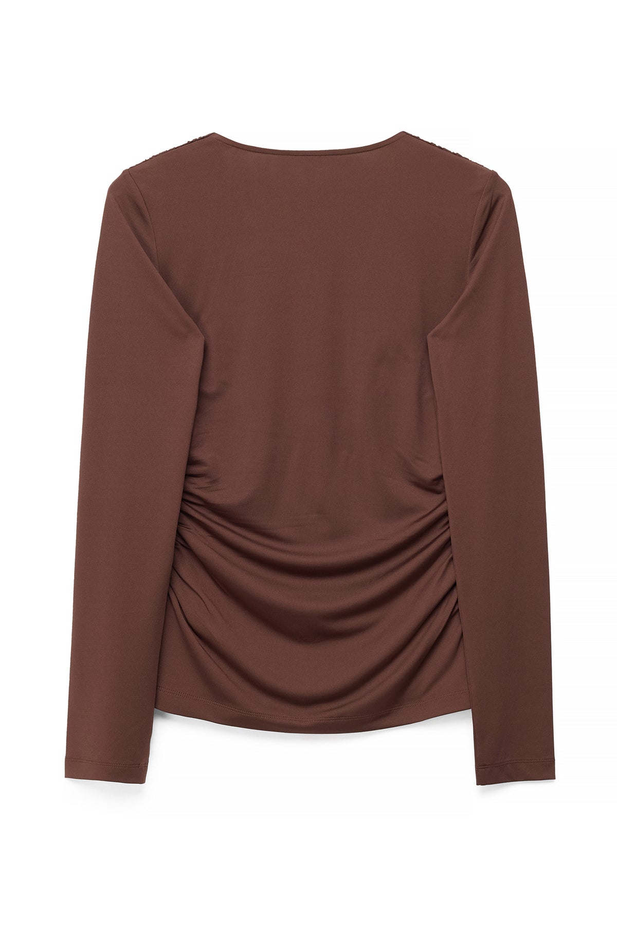 Top Deep Neckline Long Sleeve - Marron