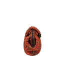 Delphine Ruggine pouch bag made from ruggine color raffia, showcasing rustic charm and natural elegance.
