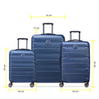 Set De 3 Valises Air Armour - Bleu Nuit