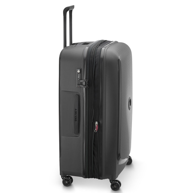 Valise Trolley Extensible 4 Doubles Roues Grande - Noir