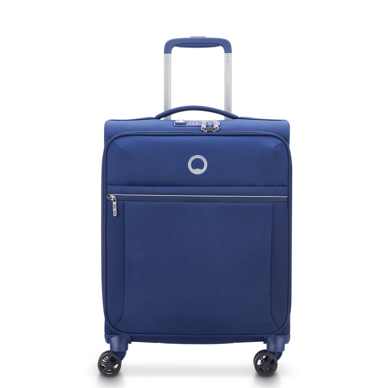 Valise Trolley Cabine Slim 4 Doubles Roues 55 Cm - Brochant 2.0 - Bleu