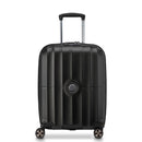 Slim Expandable Trolley Suitcase 4 Double Wheels 55 Cm - Black