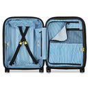 Slim Expandable Trolley Suitcase 4 Double Wheels 55 Cm - Black